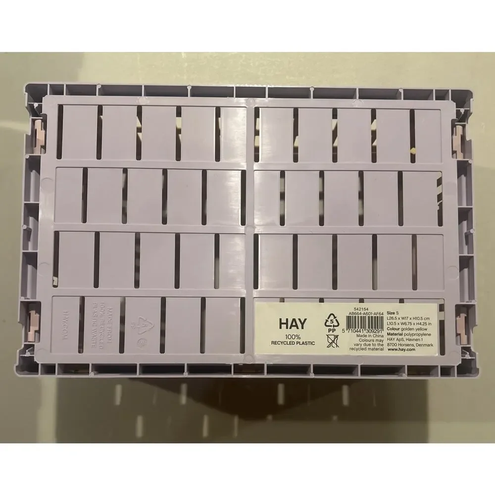 HAY Golden Yellow FOLDING STORAGE CRATE. New SET 24